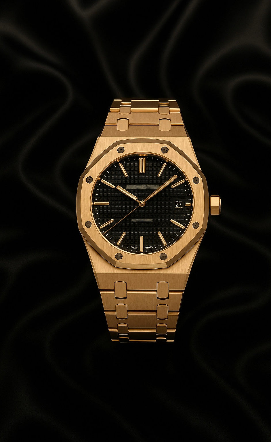Audemars Piguet Style Royal Oak 41 mm Esfera dorada y negra texturizada