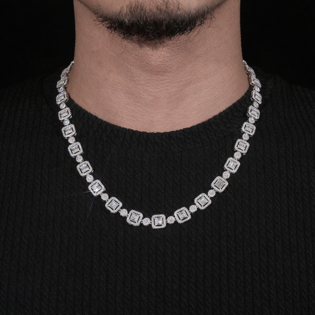 COLLAR DE TENIS IMPERIAL BAGUETTE HALO