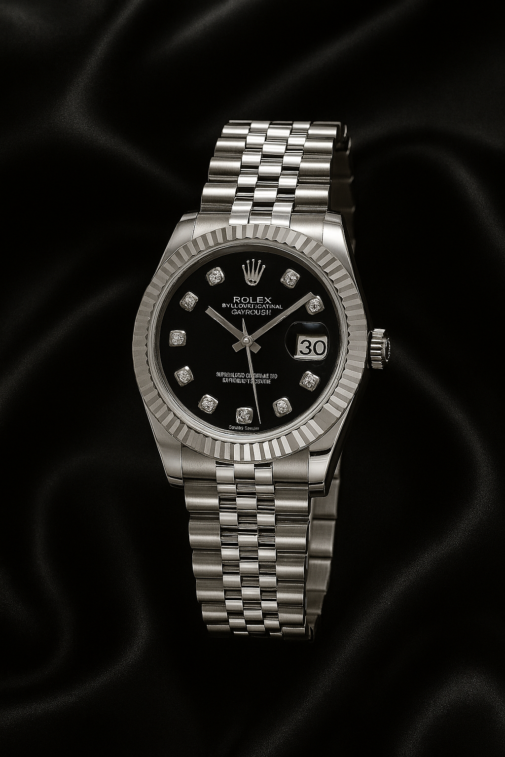 ROLEX DATEJUST STYLE 31 mm ESFERA DE DIAMANTES NEGROS