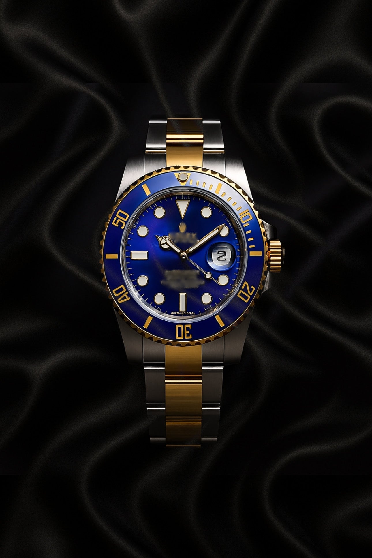 ROLEX SUBMARINER STYLE 40mm BLUE DIAL GOLD