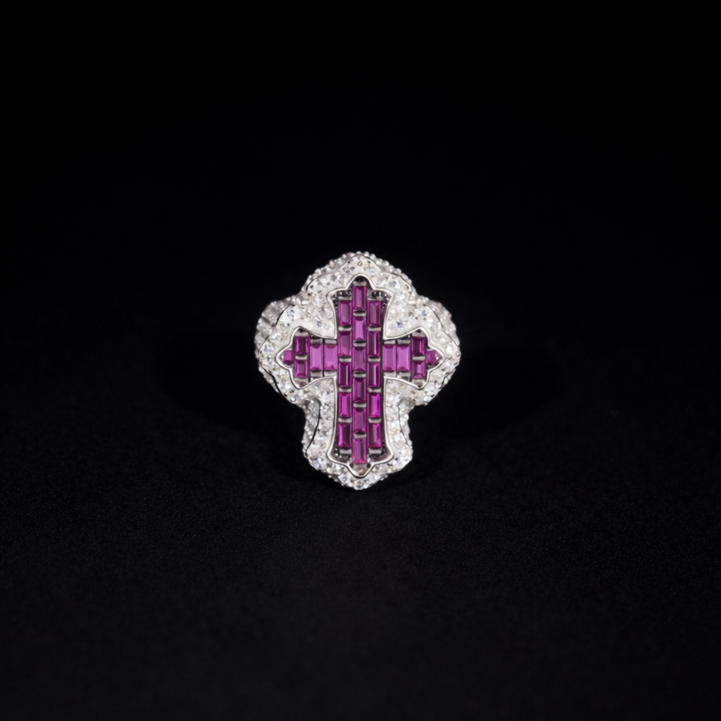 CROSS MOISSANITE RING