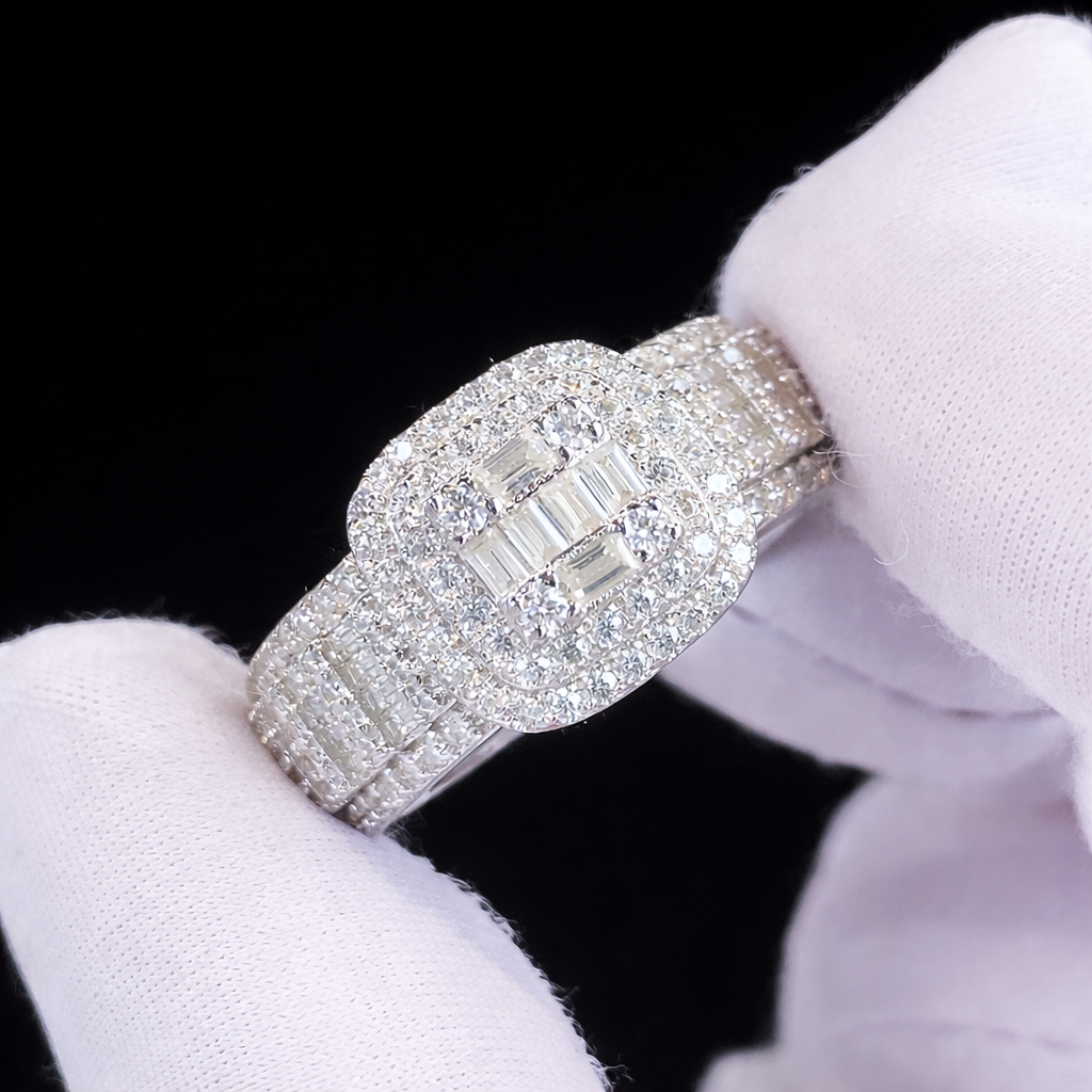 BAGUETTE MOISSANITE RING SILVER 925