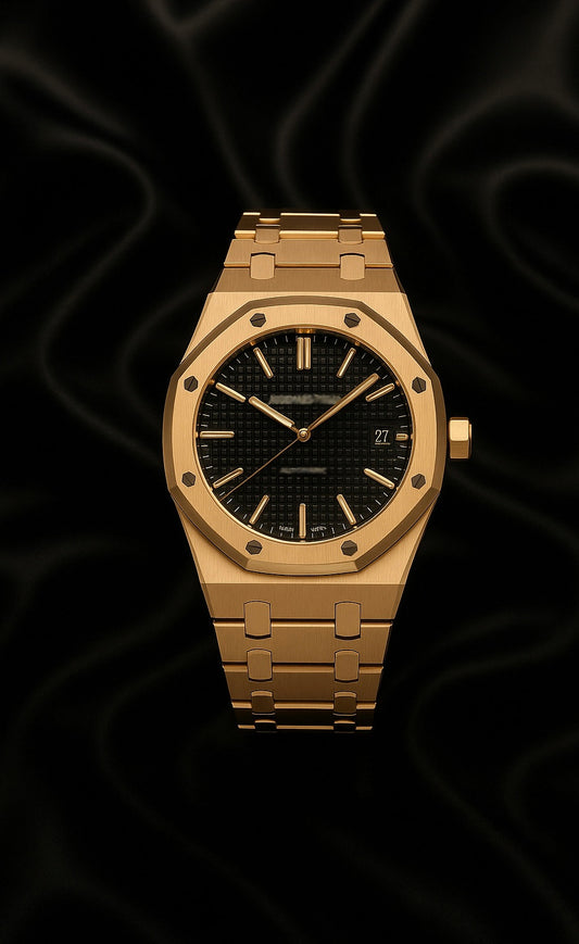 Audemars Piguet Style Royal Oak 41 mm Esfera dorada y negra texturizada