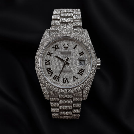 ROLEX ESTILO DATEJUST COMPLETAMENTE MOISSANITE