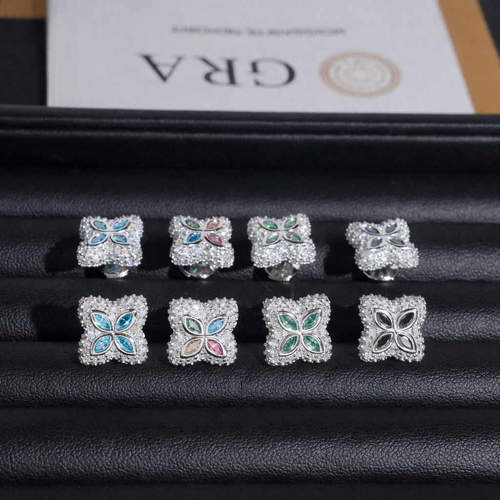 MULTI COLOR MOISSANITE EARINGS