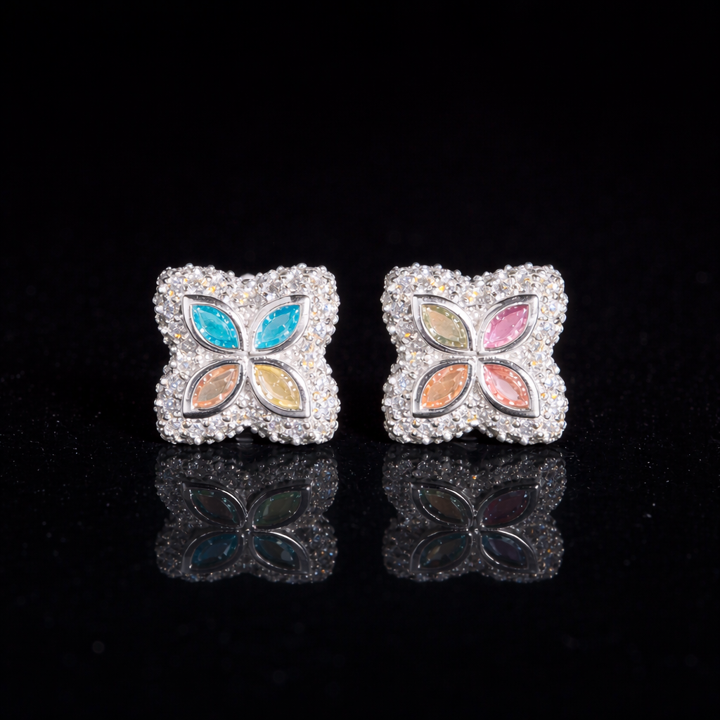MULTI COLOR MOISSANITE EARINGS
