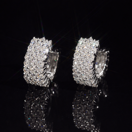 PAVE HOOP VVS MOISSANITE EARRINGS