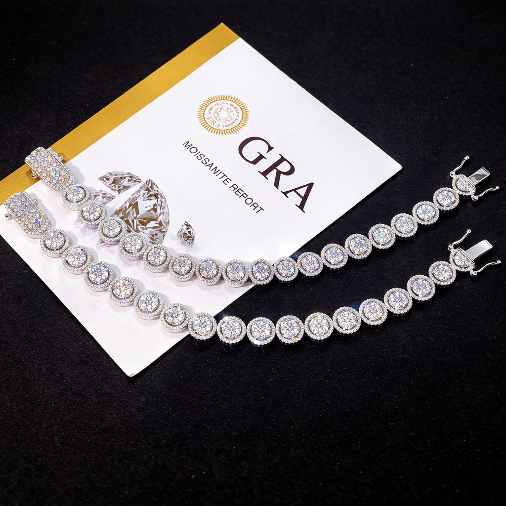 ROYAL HALO MOISSANITE TENNIS BRACELET