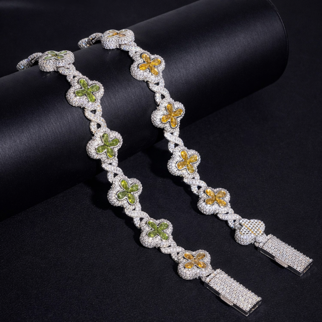 IMPERIAL GREEN & HONEY CROSS BRACELET