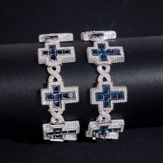 CELESTIAL SAPPHIRE CROSS BRACELET