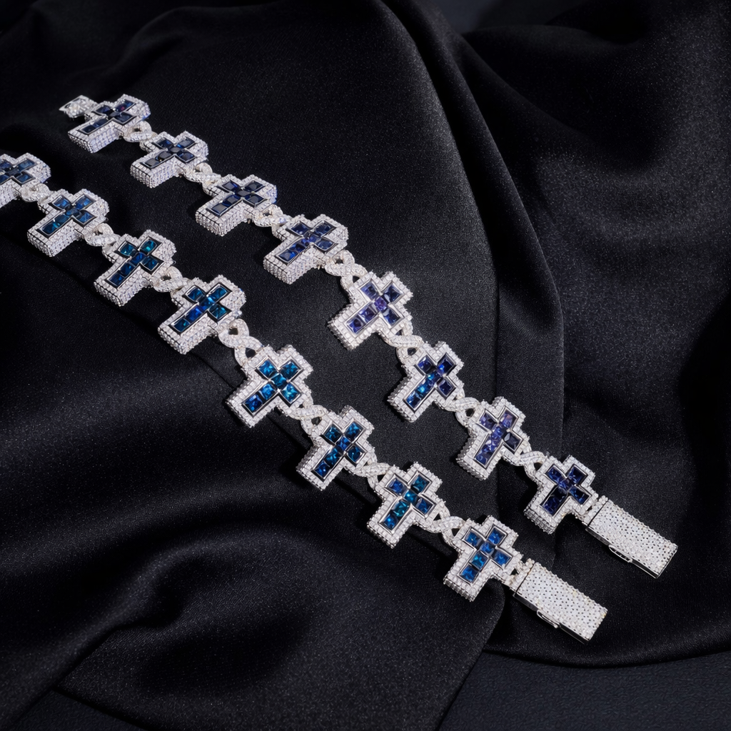 CELESTIAL SAPPHIRE CROSS BRACELET