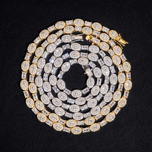 Royal Oval & Baguette Diamond Tennis Chain