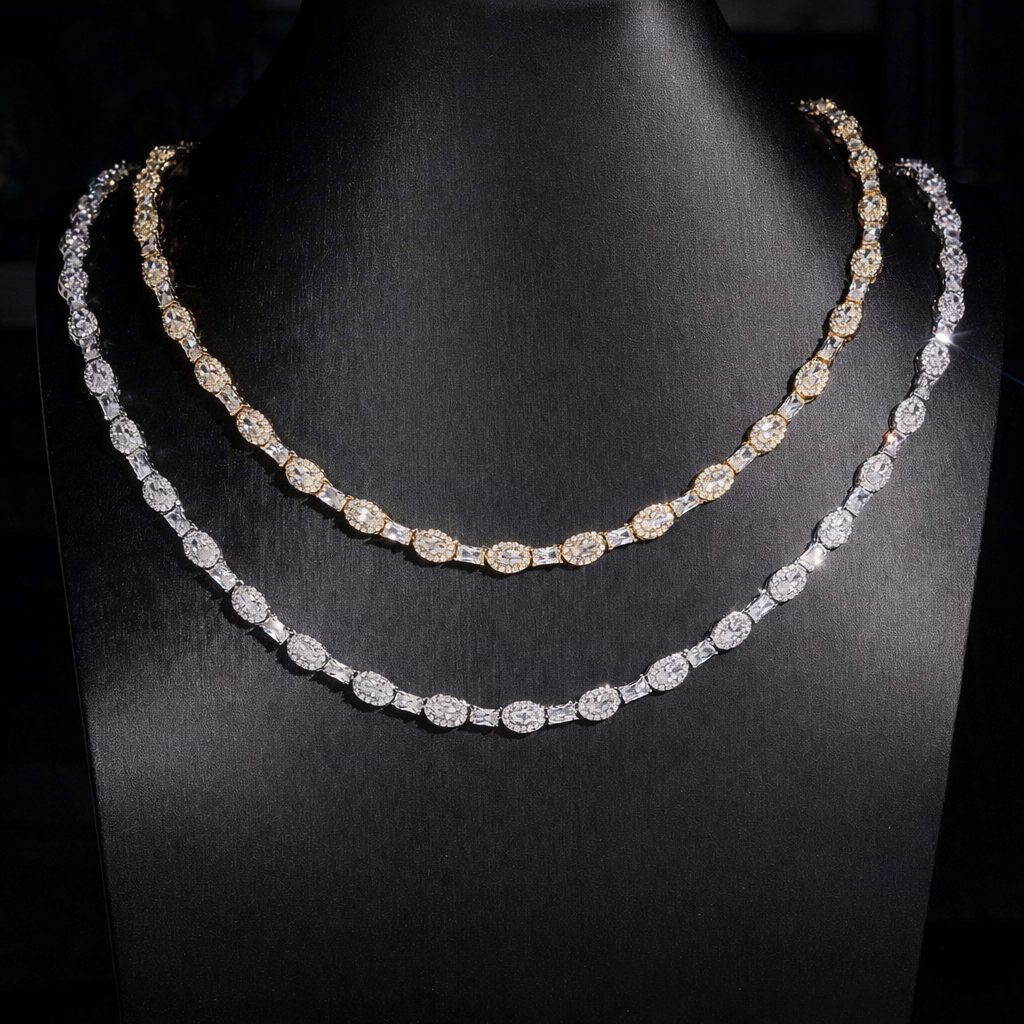 Royal Oval & Baguette Diamond Tennis Chain