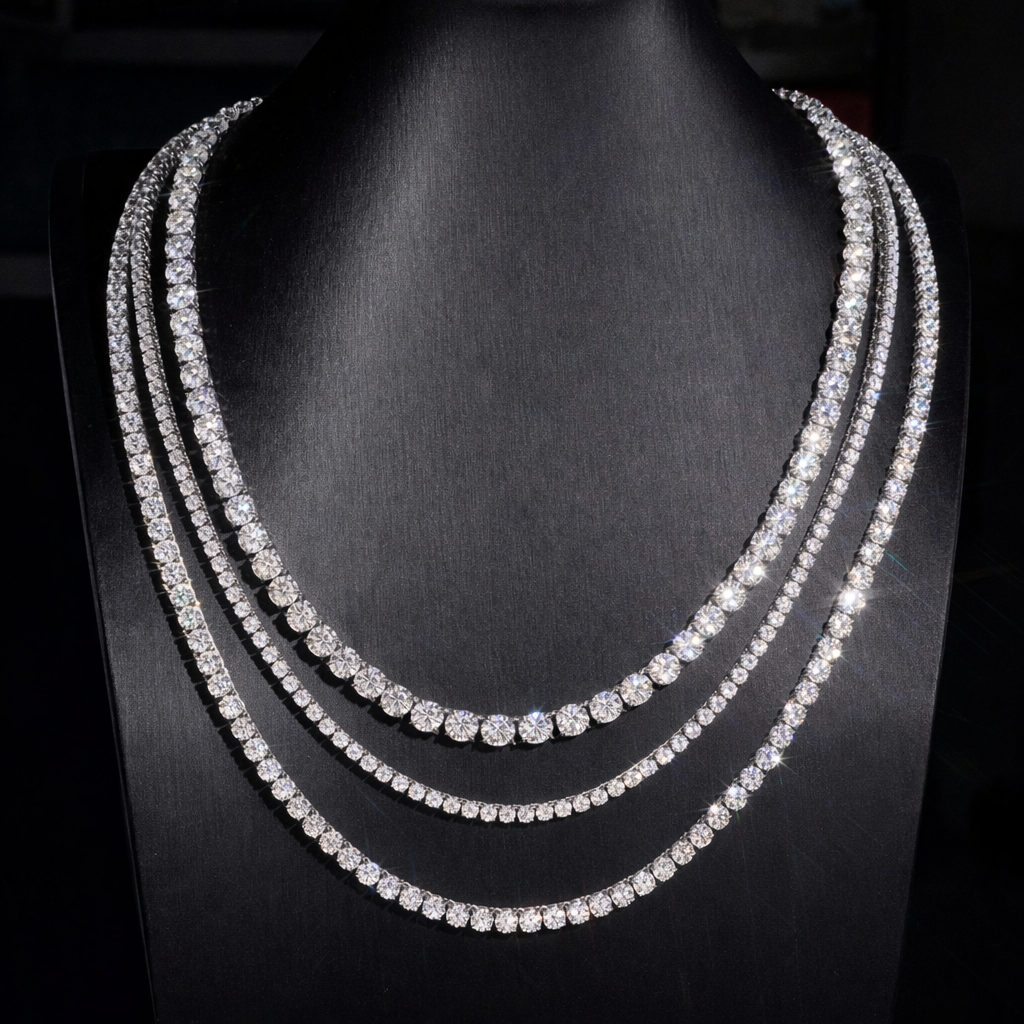 DIAMOND LAYERED TENNIS NECKLACE