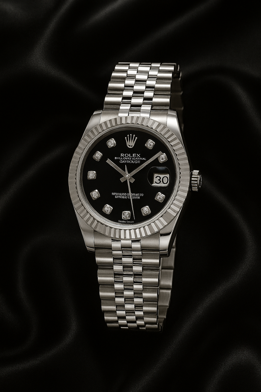 ROLEX DATEJUST STYLE 31 mm ESFERA DE DIAMANTES NEGROS