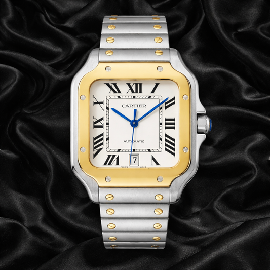 CARTIER STYLE SANTOS 39MM GOLD MIX