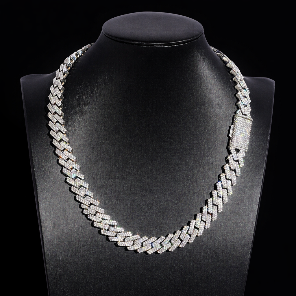 ICED OUT HIP HOP MOISSANITE MIAMI CUBAN 15MM
