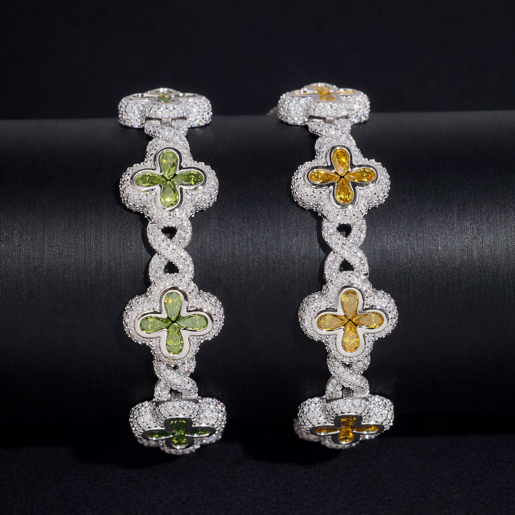 IMPERIAL GREEN & HONEY CROSS BRACELET