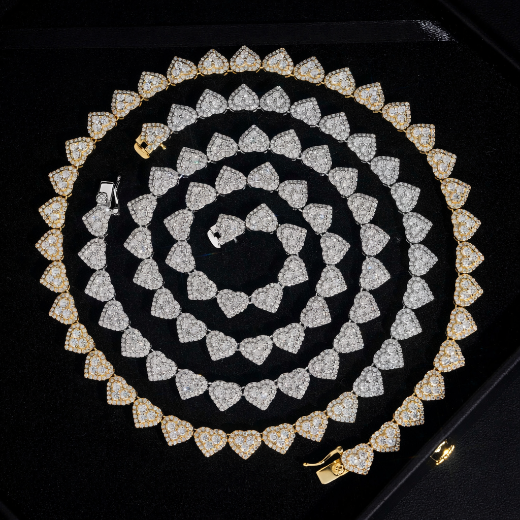 HEART VVS MOISSANITE TENNIS NECKLACE