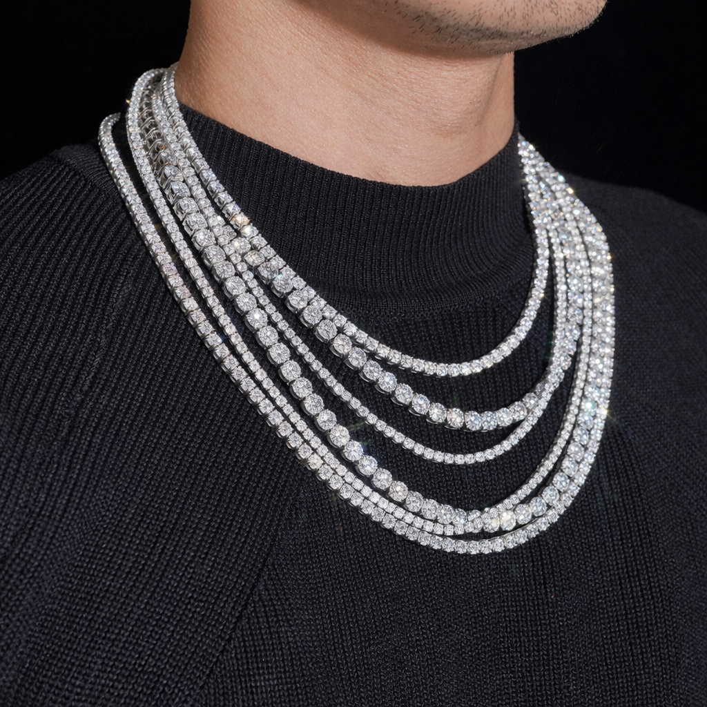 DIAMOND LAYERED TENNIS NECKLACE