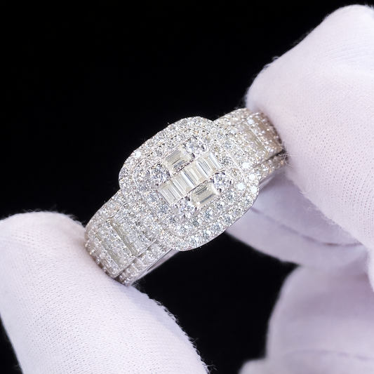 BAGUETTE MOISSANITE RING SILVER 925