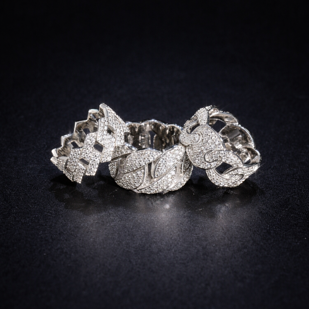 CUBAN LINK MOISSANITE RING