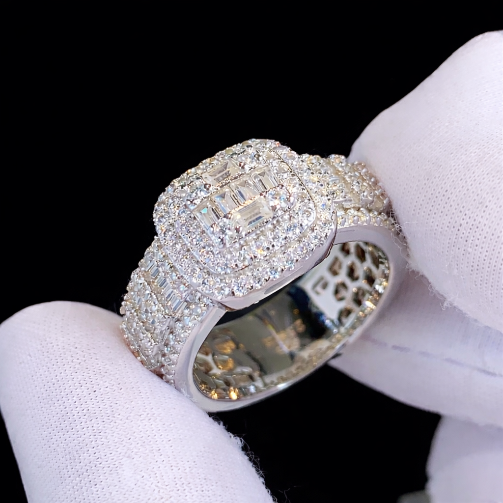 BAGUETTE MOISSANITE RING SILVER 925