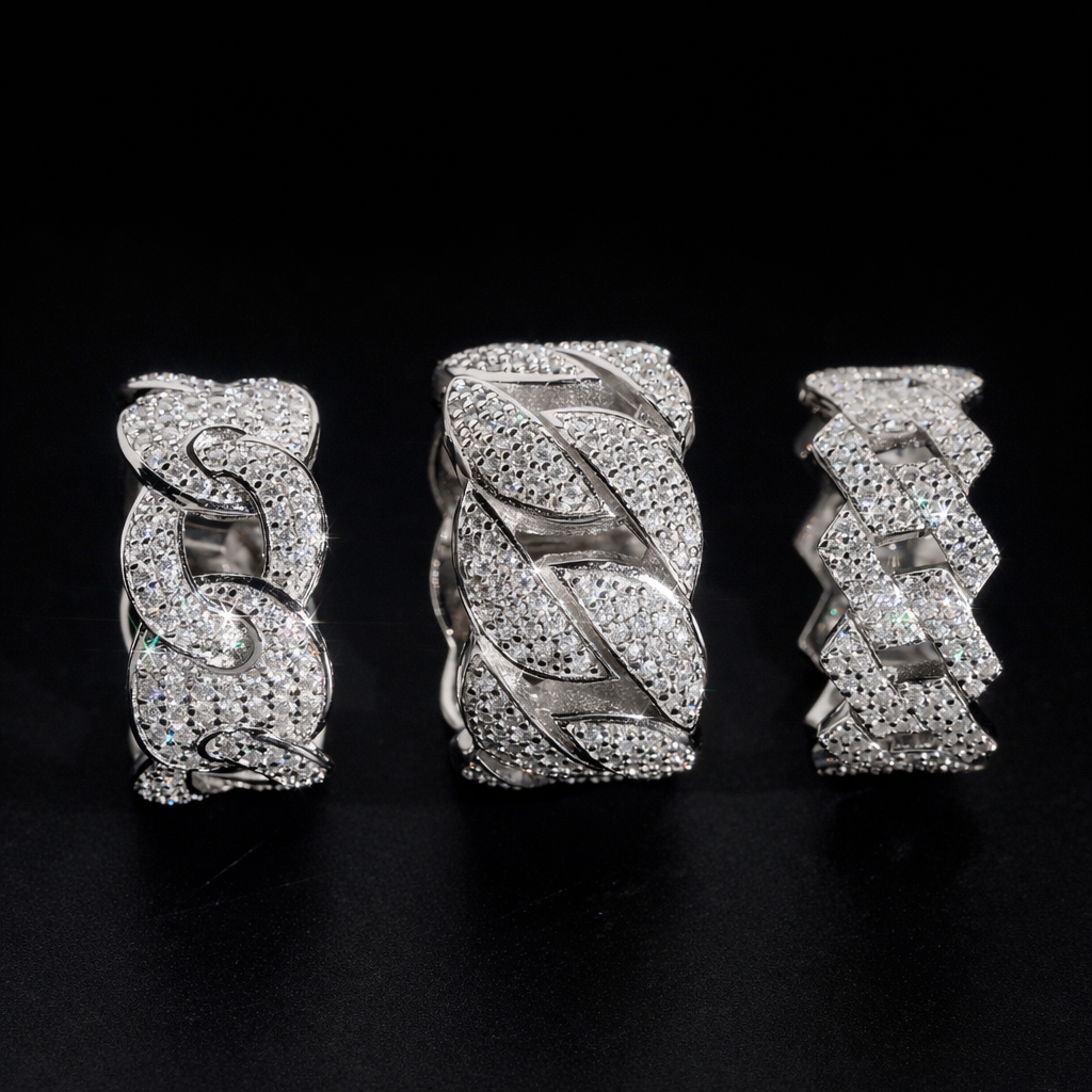 CUBAN LINK MOISSANITE RING