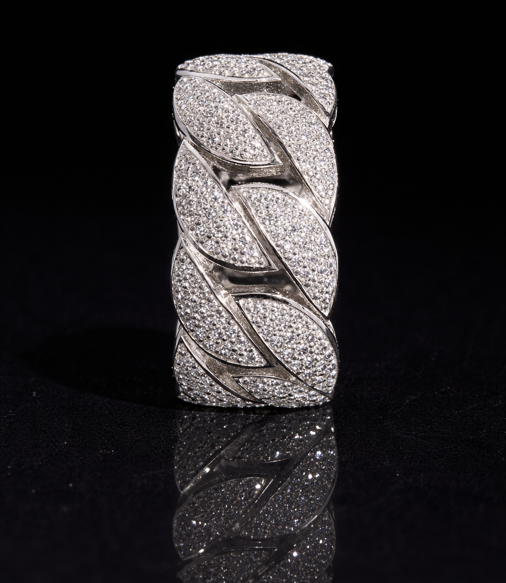CUBAN LINK MOISSANITE RING