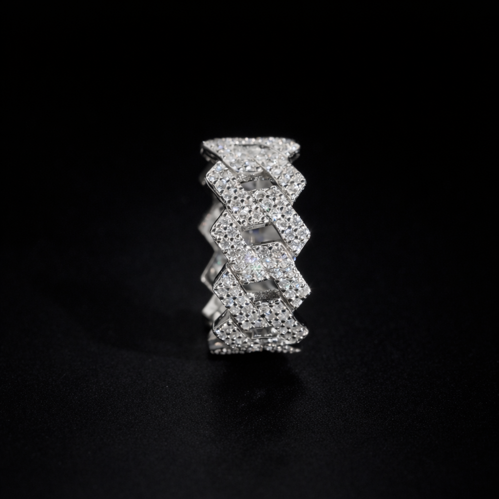 CUBAN LINK MOISSANITE RING